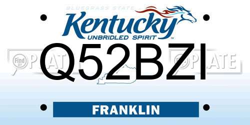 Q52BZI Kentucky License Plate