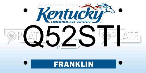 Q52STI Kentucky License Plate