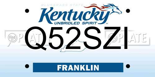 Q52SZI Kentucky License Plate