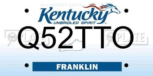 Q52TTO Kentucky License Plate