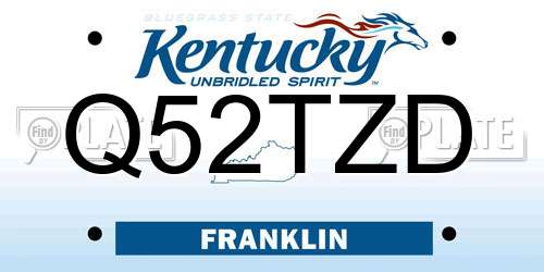 Q52TZD Kentucky License Plate