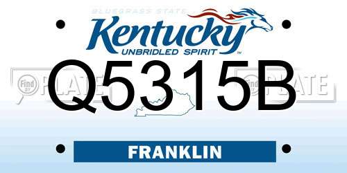 Q5315B Kentucky License Plate
