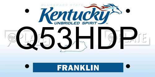Q53HDP Kentucky License Plate