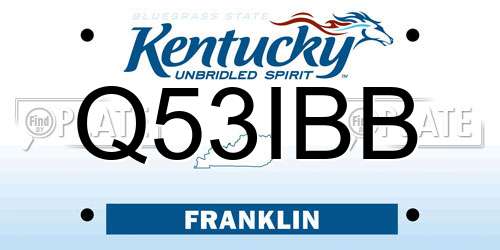 Q53IBB Kentucky License Plate