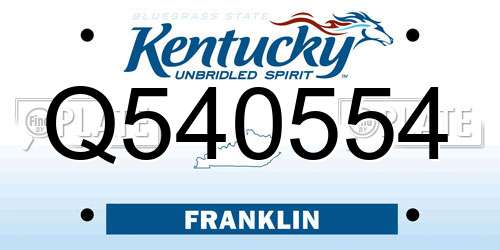 Q540554 Kentucky License Plate