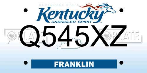 Q545XZ Kentucky License Plate