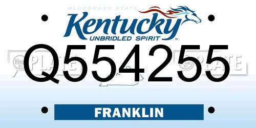 Q554255 Kentucky License Plate