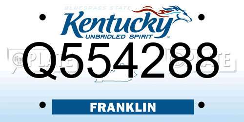 Q554288 Kentucky License Plate