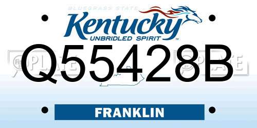 Q55428B Kentucky License Plate