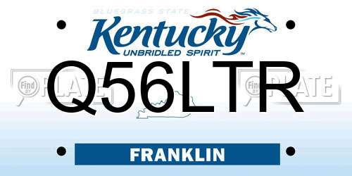 Q56LTR Kentucky License Plate