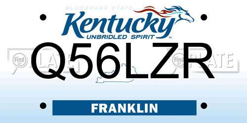 Q56LZR Kentucky License Plate