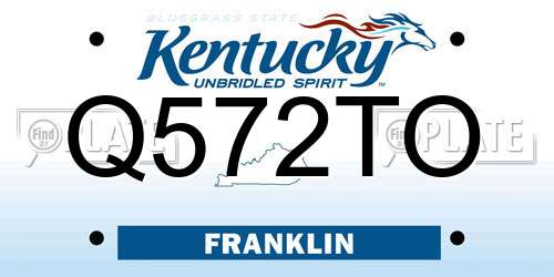 Q572TO Kentucky License Plate