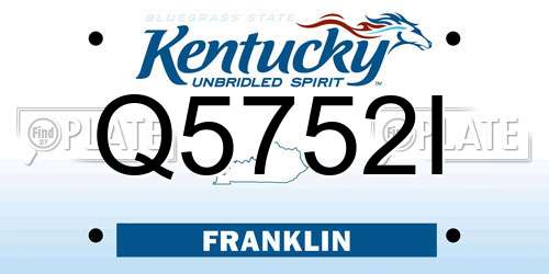 Q5752I Kentucky License Plate