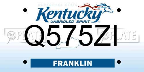 Q575ZI Kentucky License Plate