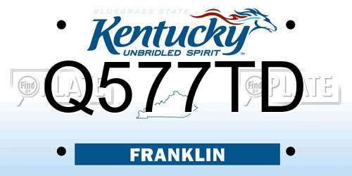 Q577TD Kentucky License Plate