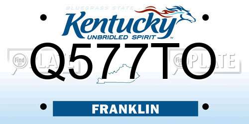 Q577TO Kentucky License Plate