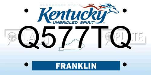 Q577TQ Kentucky License Plate
