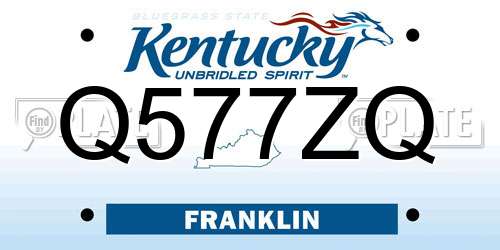 Q577ZQ Kentucky License Plate