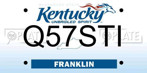 Q57STI Kentucky License Plate