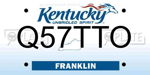 Q57TTO Kentucky License Plate