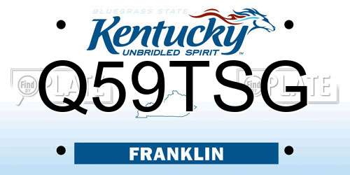 Q59TSG Kentucky License Plate