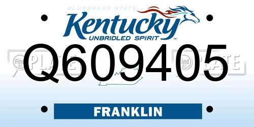 Q609405 Kentucky License Plate
