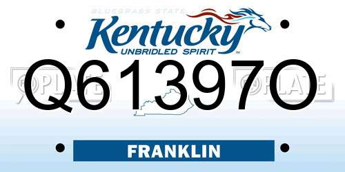 Q61397O Kentucky License Plate