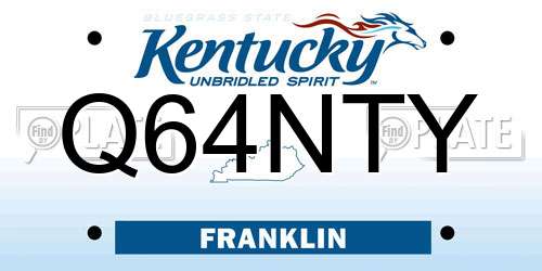 Q64NTY Kentucky License Plate