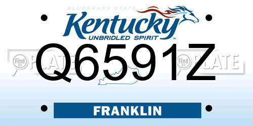 Q6591Z Kentucky License Plate