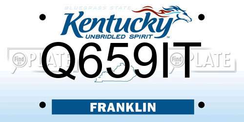 Q659IT Kentucky License Plate