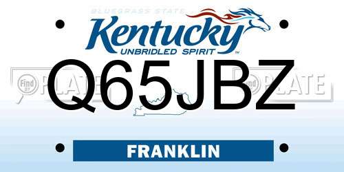 Q65JBZ Kentucky License Plate