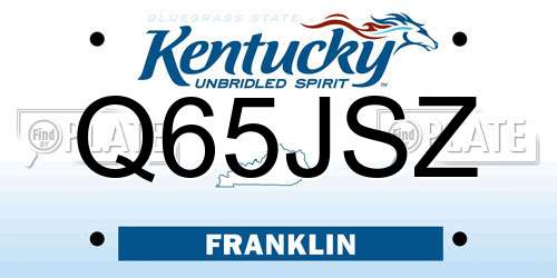 Q65JSZ Kentucky License Plate