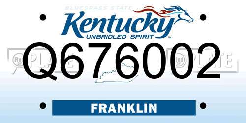 Q676002 Kentucky License Plate
