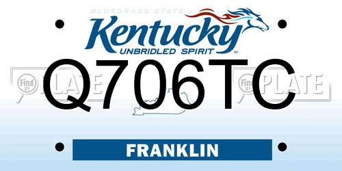 Q706TC Kentucky License Plate