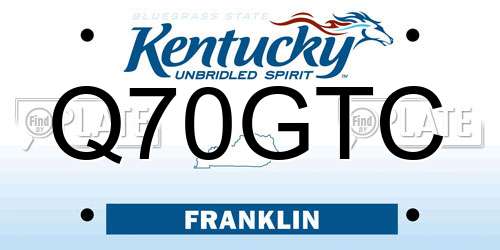 Q70GTC Kentucky License Plate