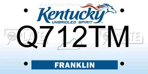 Q712TM Kentucky License Plate