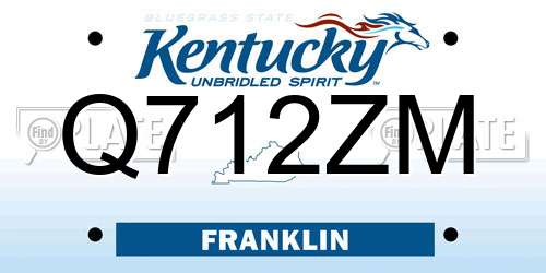Q712ZM Kentucky License Plate