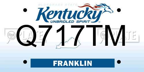 Q717TM Kentucky License Plate