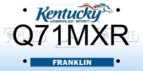 Q71MXR Kentucky License Plate