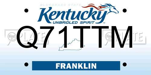 Q71TTM Kentucky License Plate