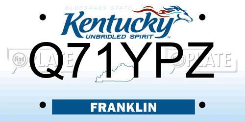 Q71YPZ Kentucky License Plate