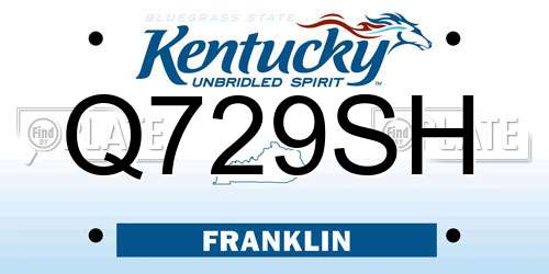Q729SH Kentucky License Plate