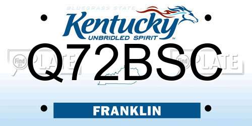 Q72BSC Kentucky License Plate