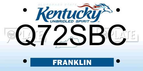 Q72SBC Kentucky License Plate