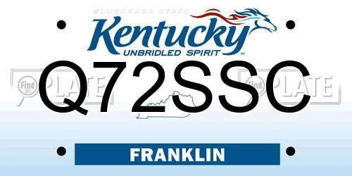 Q72SSC Kentucky License Plate