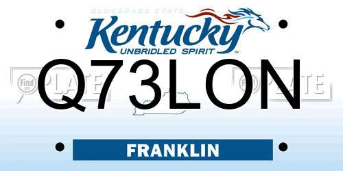 Q73LON Kentucky License Plate