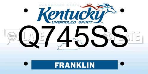 Q745SS Kentucky License Plate
