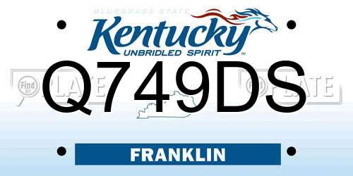 Q749DS Kentucky License Plate