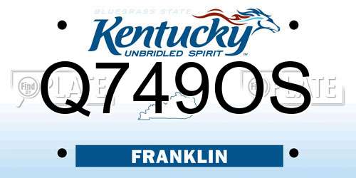Q749OS Kentucky License Plate