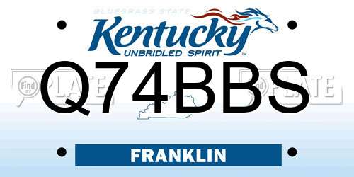 Q74BBS Kentucky License Plate
